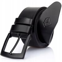 Pasek skórzany męski czarny szeroki Gracio do spodni