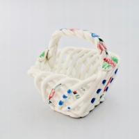 КЕРАМИЧЕСКАЯ ВИТРИНА РУЧНОЙ РАБОТЫ И ОКРАШЕННАЯ КОРЗИНА