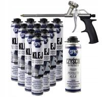 ZESTAW 10x KLEJ do styropianu XPS EPS PIANOKLEJ 750ml+Czyścik+Pistolet SPK