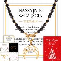 ЧЕРНЫЙ ТУРМАЛИН ОЖЕРЕЛЬЕ С ЛУННЫМ ЗОЛОТОМ КУЛОН ХИРУРГИЧЕСКАЯ СТАЛЬ ЗЛОТЫЙ