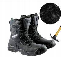 Wysokie buty robocze męskie zimowe ocieplane z podnoskiem S3 wodoodporne