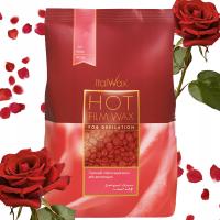 Wosk twardy do depilacji bezpaskowej w dropsach ItalWax Rose różany 500g