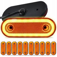 LAMPA LED Z PRZEWODAMI OBRYSOWA BOCZNE TYLNE ŚWIATŁA 12V/24V POMARAŃCZOWA