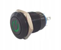 Кнопка черный 12 мм бистабильный мощность зеленый