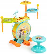 PERKUSJA ORGANKI 2W1 MIKROFON KARAOKE MP3 LED DLA DZIECI