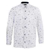 Koszula chłopięca długi rękaw cała biała w igiełki elegancka Biks PL