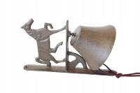 Żeliwny dzwonek z koniem KOŃ alarm retro