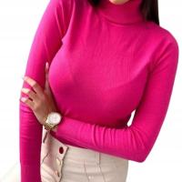 Мягкий теплый свитер водолазка M / L малиновый