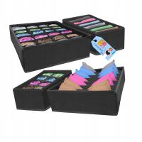 Zestaw 4 Organizerów Wkład Pojemnik Do Szuflady Szafy Na Bieliznę Skarpetki