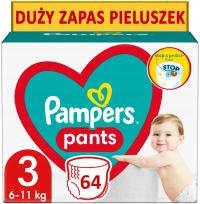 PAMPERS PANTS 3 PIELUCHOMAJTKI 64szt