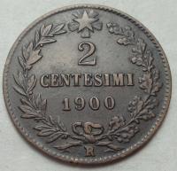 Италия-2 Centesimi - 1900-Умберто и