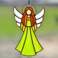 Anioł szklany Tiffany, ręcznie robiony witraż