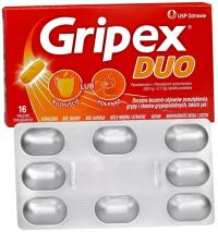 Gripex Duo na przeziębienie gorączkę 16 tabletek