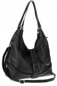 Torebka Damska listonoszka worek torba na ramię duża pojemna CH7712 Czarna