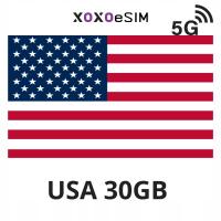 ESIM USA - pakiet 30GB na 30 dni - Internet karta eSIM Stany Zjednoczone