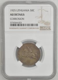 12.gp.LITWA, 50 CENTU 1925, NGC AU DETAILS