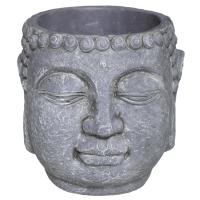 Ceramiczna osłonka doniczka Budda szara cement