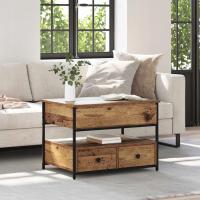 vidaXL Stolik kawowy z szufladą Stare drewno 70 x 50 x 54.5 cm