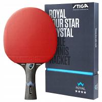 Stiga Royal 4-Star Table Tennis Ping Pong Bat, Black/Red