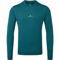 RONHILL Bluza biegowa męska TECH WINTER CREW deep teal/acid