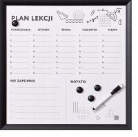 Tablica magnetyczna 40x40 cm plan lekcji planer tygodniowy suchościeralna