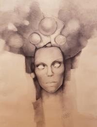 Tomaszewski, rysunek kobieta portret surrealizm