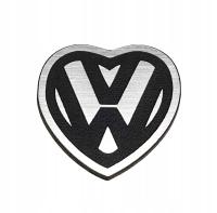 Naklejka Emblemat LOVE VOLKSWAGEN srebrna 50x50mm