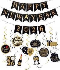Baner Happy New Year 2026 Dekoracje Na Sylwestra Świderki Sylwester Gadżety