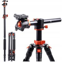 STATYW TRIPOD K&F SA254T2 ALU/MAG 185CM T254A4 KF09.090 + UCHWYT DUŻY KARABIŃCZYK DO PASKA NA KLUCZE LATARKĘ NARZĘDZIA SZARY