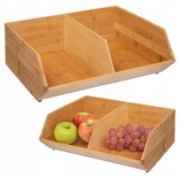 Organizer bambusowy z 2 przegrodami Kuchenny Na przyprawy akcesoria Pudełko