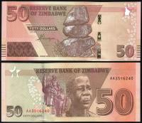 $ Zimbabwe 50 DOLLARS P-105 UNC 2020