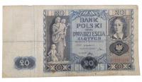 Старая Польша коллекционная банкнота 20 зл 1936