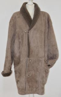 GEWACHSENES LAMMFELL ciepły skórzany kożuch baranica vintage rozmiar 2XL