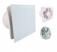 WENTYLATOR ŁAZIENKOWY FI150 BIAŁE SZKŁO WYŁĄCZNIK CZASOWY + GRATIS ZAWÓR