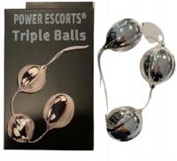 Kulki gejszy Power Escorts Triple Balls srebrne