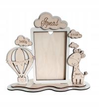 Ramka metryczka dziecka Prezent na chrzest personalizowana pamiątka grawer