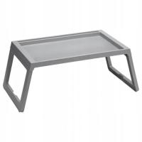 Stolik szary składany przenośny do łóżka na śniadanie taca na laptopa pracy