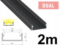 PROFIL LED SZEROKI NA 2 TAŚMY LED DUAL CZARNY 2M