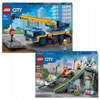 ZESTAW LEGO City 60324 Żuraw samochodowy 60460 Tor wyścigowy z rampami