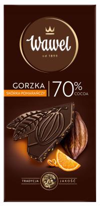 Горький шоколад 70% с цедрой апельсина Вавель