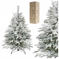 CHOINKA SZTUCZNA PE jak Prawdziwa OŚNIEŻONA 120 CM GĘSTA PREMIUM + GRATIS