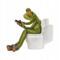 Figurka żaba siedząca w toalecie - wysokość 11 cm