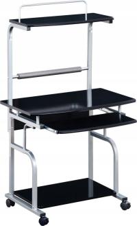 Techly Biurko mobilne z nadstawką czarne