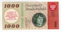 1000 złotych 1965 S banknot z nadrukiem