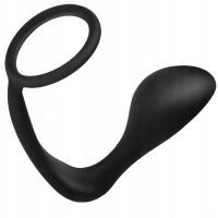 Masażer Prostaty Korek Analny Z Pierścieniem Na Penisa Silikon Wodoodporny