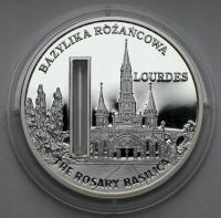 1506. Sierra Leone SREBRO 10 dolarów 2009 Loudres - Bazylika Różańcowa