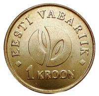 ESTONIA 1 KROON 2008 DWA LIŚCIE - OKOLICZNOŚCIOWA MENNICZA