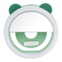 Lampa LED Ring do selfie na telefon RK12 z klipsem zielona miś