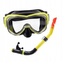 Zestaw do snorkelingu Szeroki widok Maska do nurkowania Gogle kąpielowe Mężczyźni Kobiety Żółty Czarny