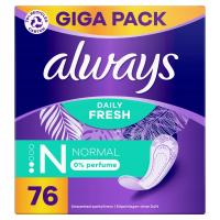 WKŁADKI always Daily Fresh Normal 0% SUBSTANCJI ZAPACHOWYCH Gigapack 76 SZT